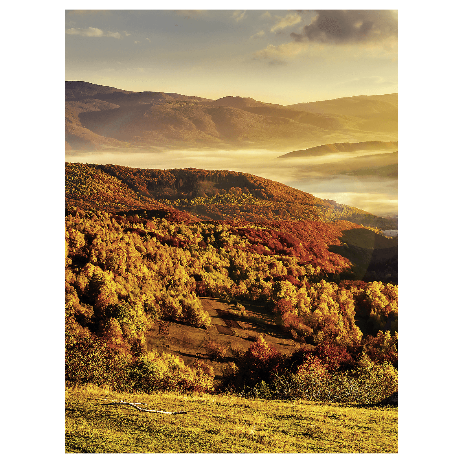 XL-Stoffbanner "Herbst in den Bergen" aus schwer entflammbarem Fahnenstoff 150 x 200 cm - 0 XL-Stoffbanner "Herbst in den Bergen" aus schwer entflammbarem Fahnenstoff 150 x 200 cm - 0