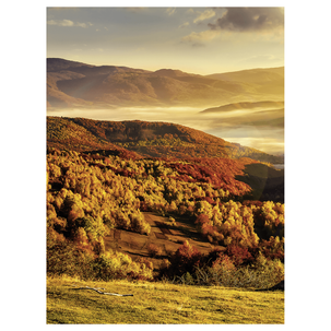 XL fabric banner "Autumn in the mountains" made of flame-retardant flag fabric 150 x 200 cm