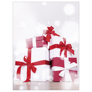 XL fabric banner "Gifts red/white" made of flame-retardant flag fabric 150 x 200 cm