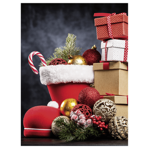 XL fabric banner "Santa's boot" made of flame-retardant flag fabric 150 x 200 cm