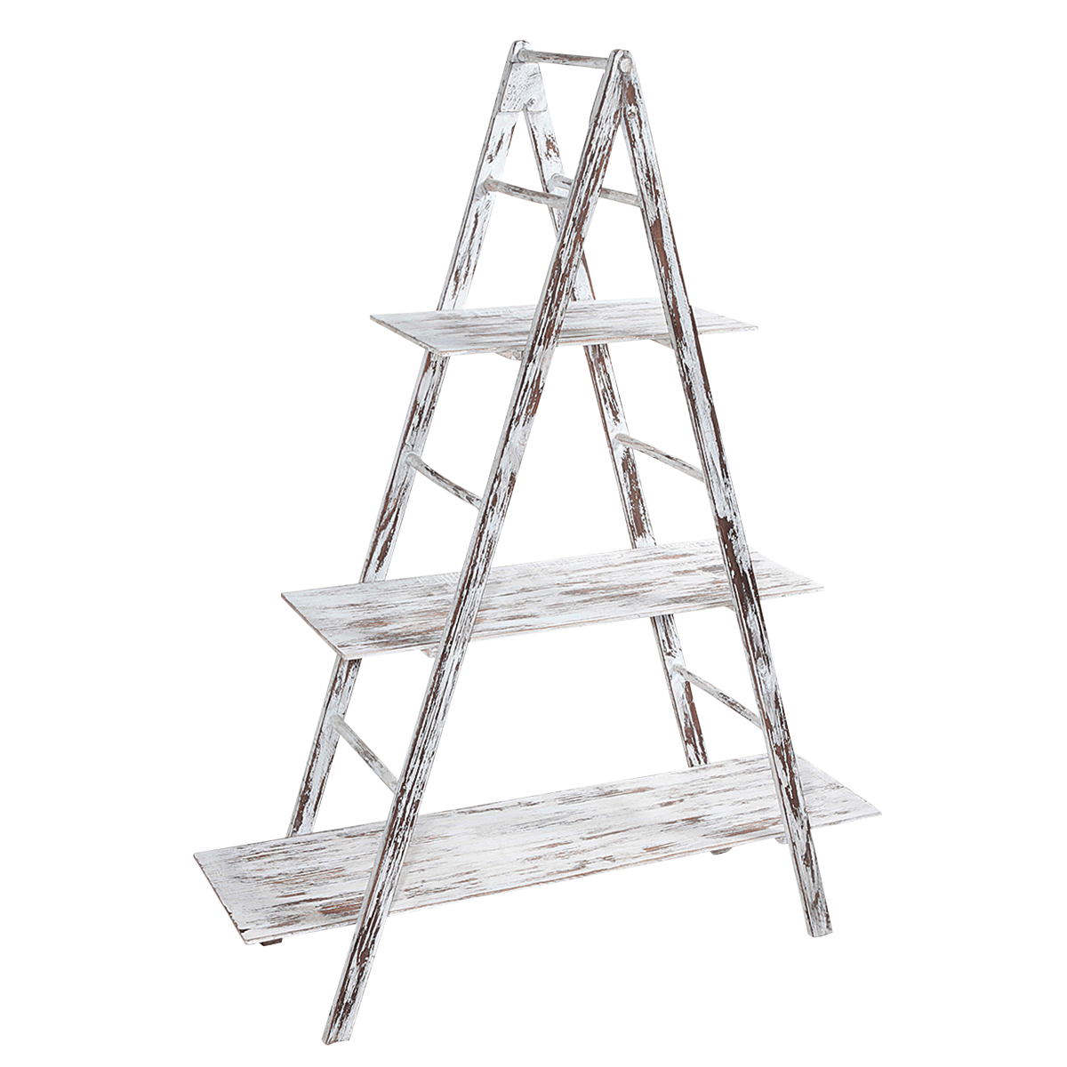 Étagère-échelle vintage blanche, haut. 150 cm - 1