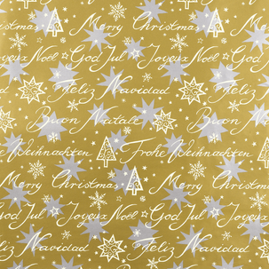 Papier cadeau Joyeux Noël or 50 cm, 50 m