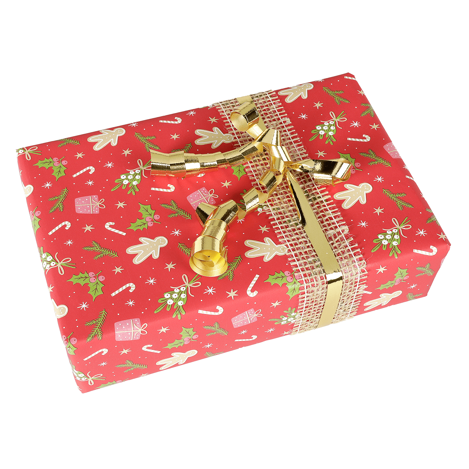 Papier cadeau pain d'épices rouge 50 cm, 50 m - 1