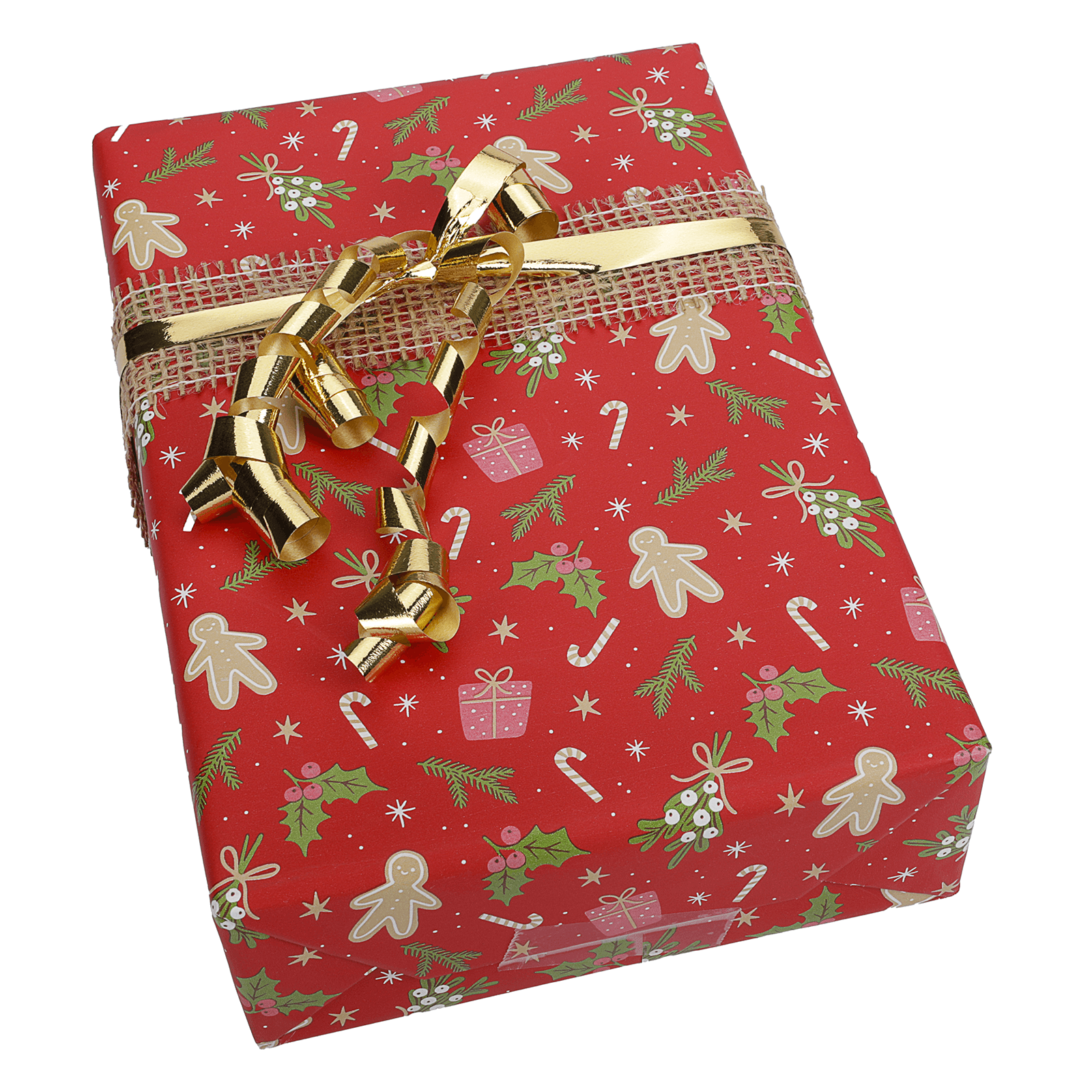 Papier cadeau pain d'épices rouge 50 cm, 50 m - 2