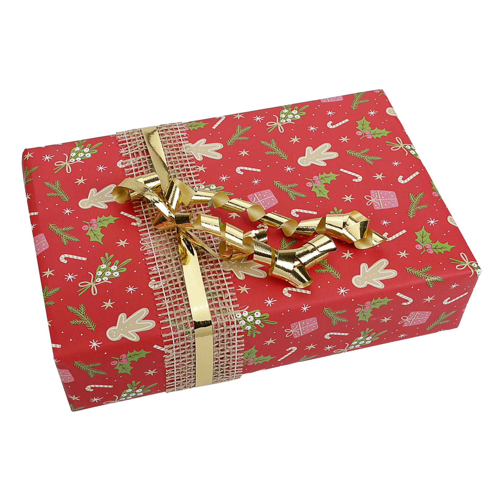 Papier cadeau pain d'épices rouge 50 cm, 50 m - 3