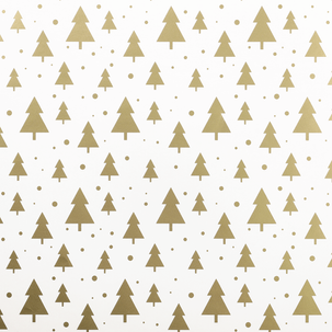 Papier cadeau sapin doré blanc 50 cm, 50 m