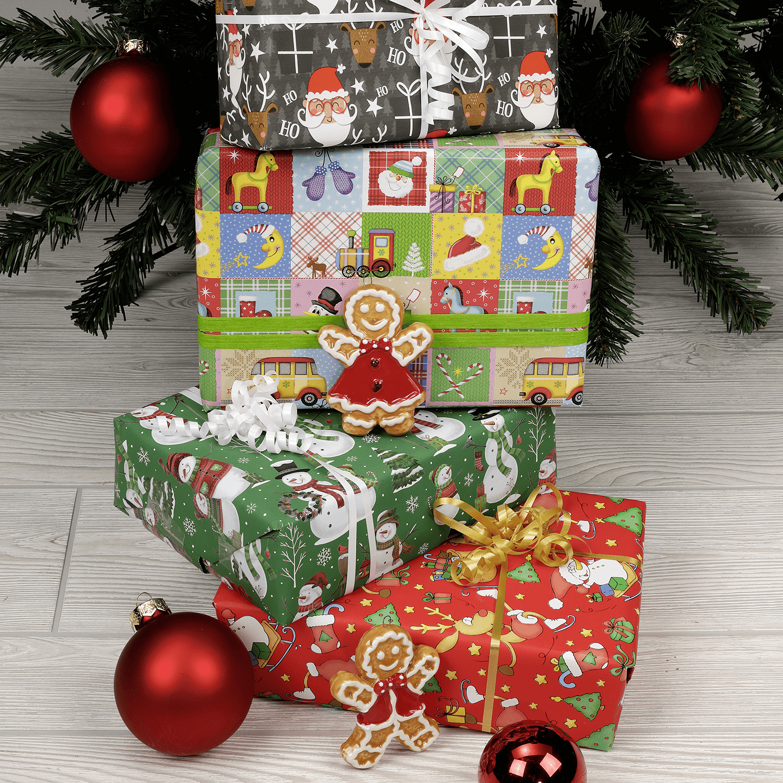 Papel de regalo muñeco de nieve familia 50 cm, 50 m - 2 Papel de regalo muñeco de nieve familia 50 cm, 50 m - 2