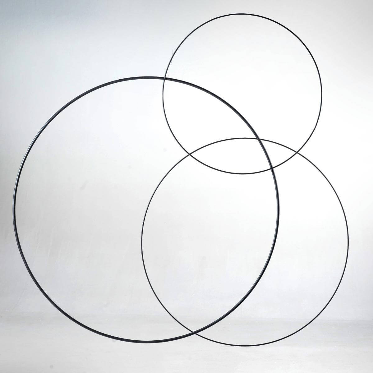 Decorative Ring, 3 pcs, Black, 58–60 cm Ø, Metal - 4