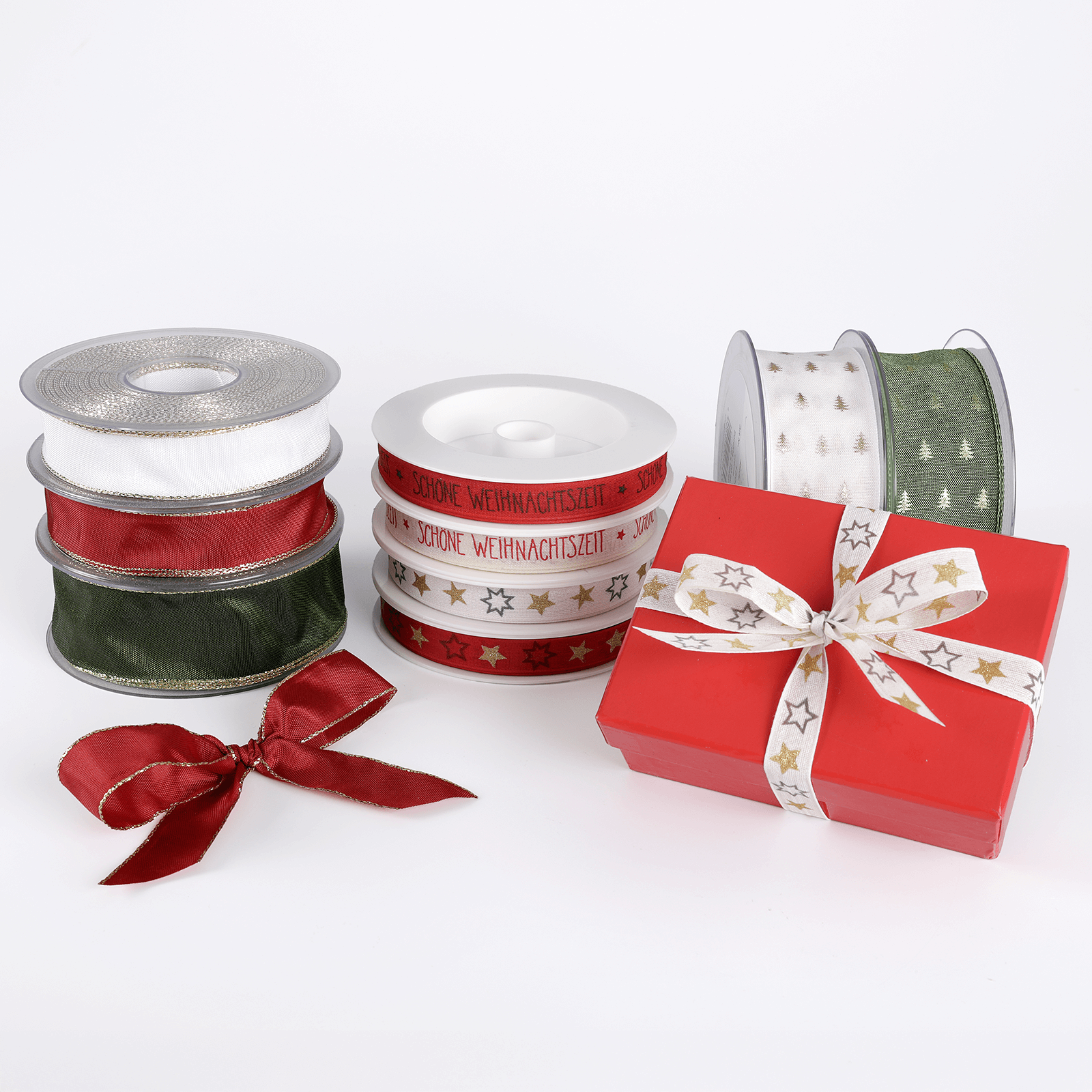 Ruban de tissu Beau temps de Noël avec bord solide 15 mm / 18 m - 4