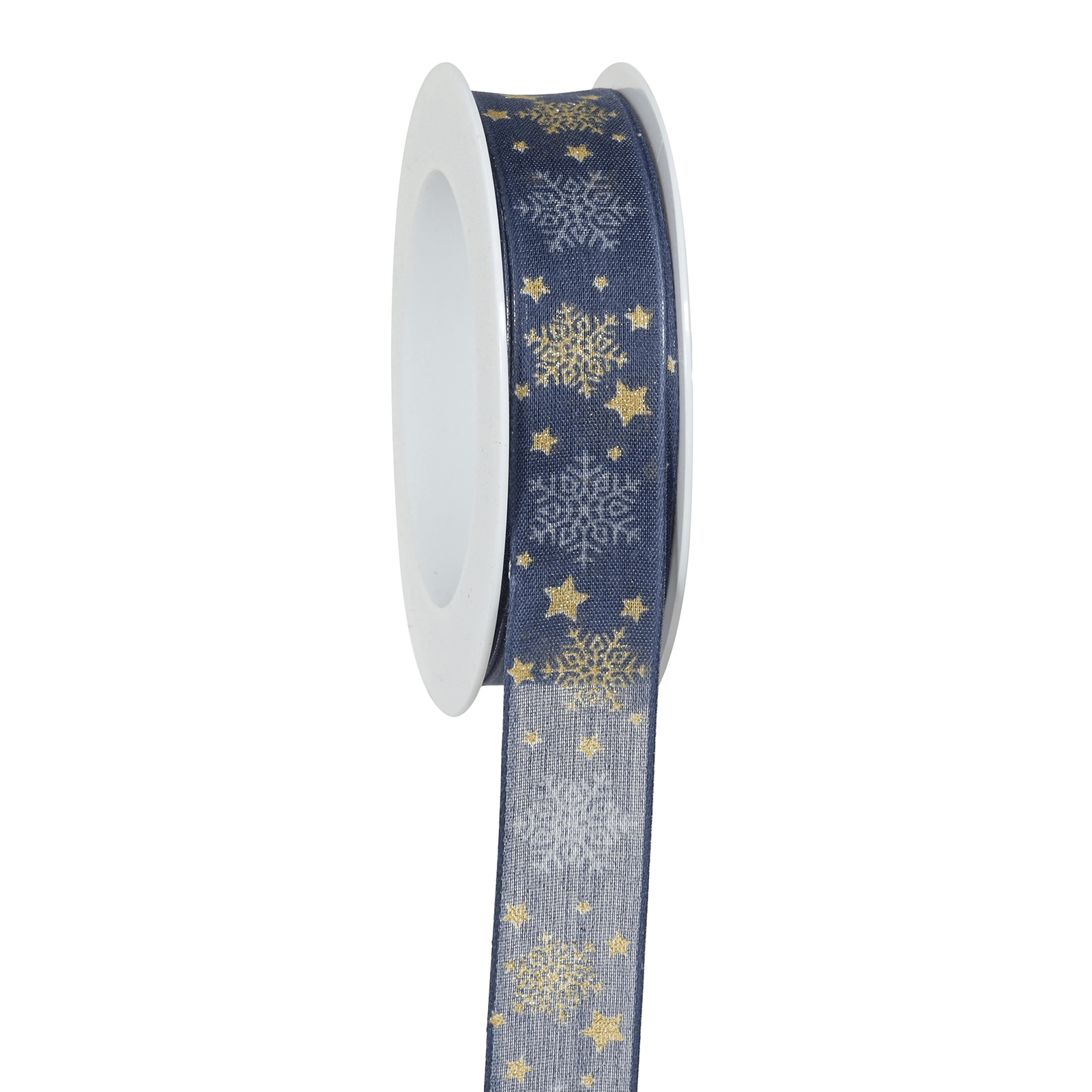 Ruban cadeau Cristaux de glace avec fil 25 mm / 18 m - 0
