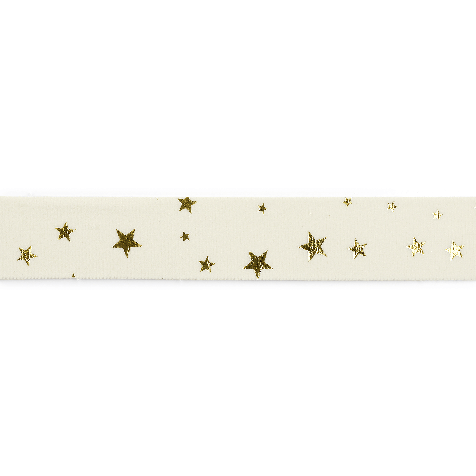 Samtband mit Goldsternen 25 mm / 15m - 1