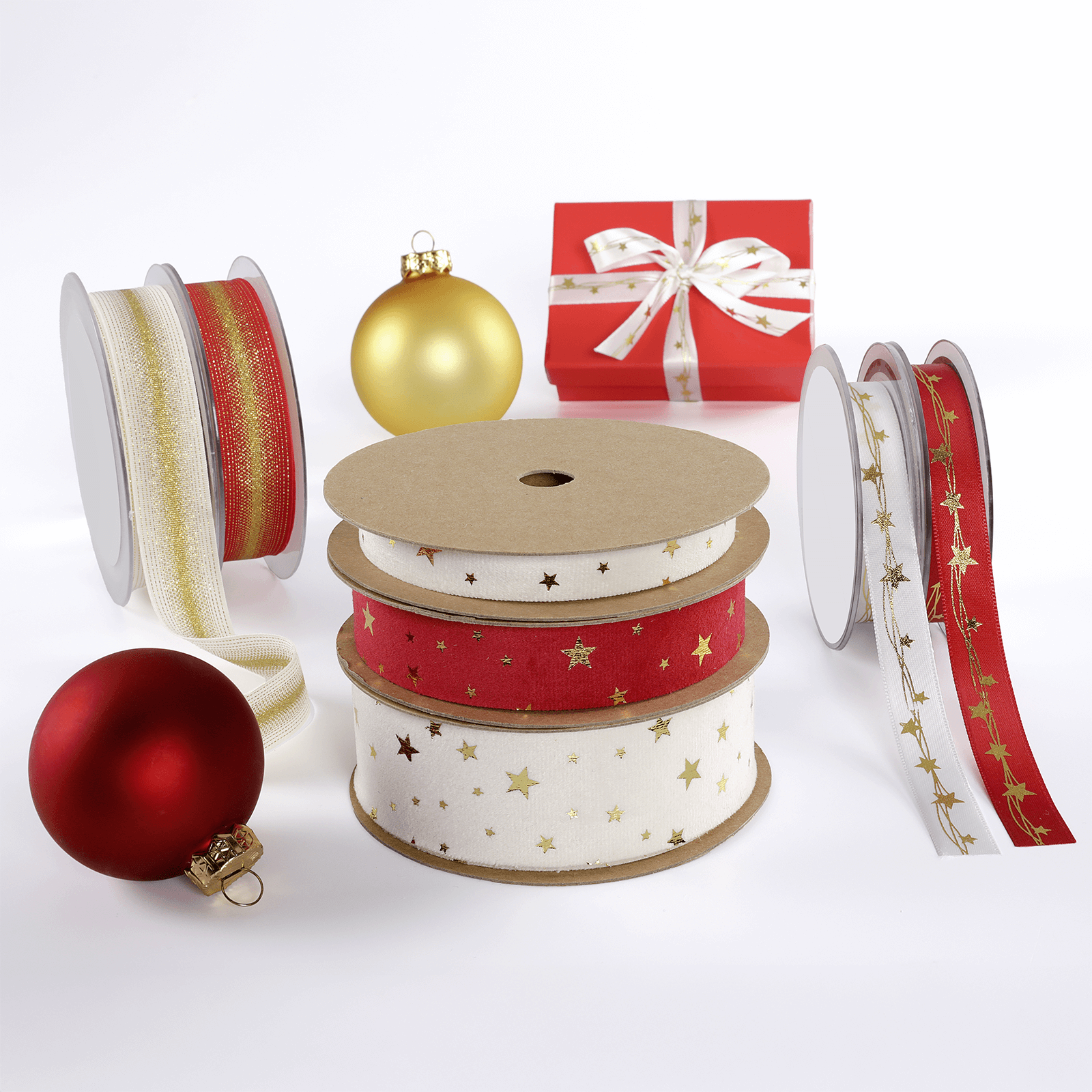 Samtband mit Goldsternen 40 mm / 15m - 4