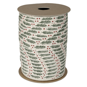 Umweltfreundliches Ringelband "Tannenzweig" aus abbaubarem Material 10 mm 100 m creme