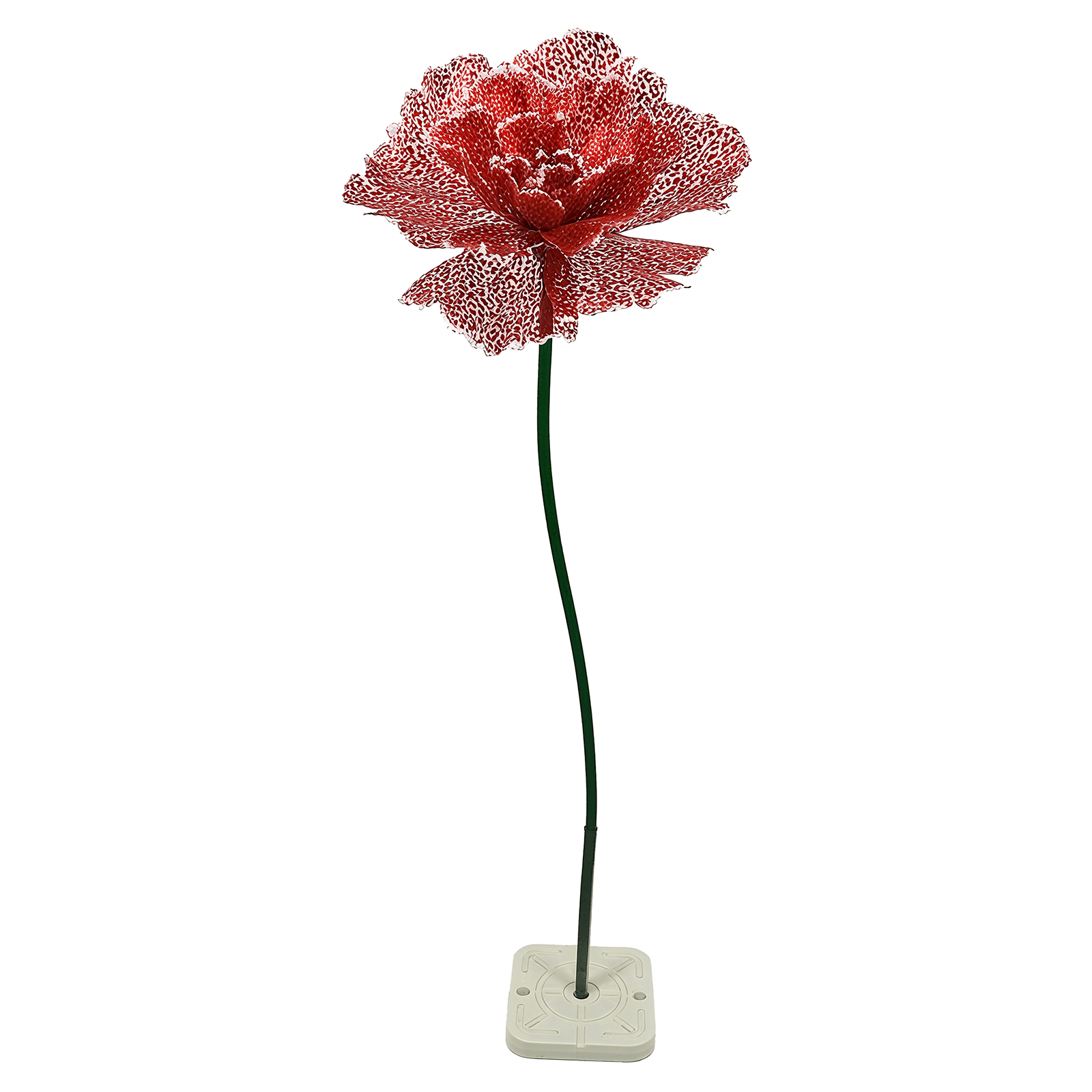 Artificial peony red with white border made of fabric 155 x 40 cm - 0