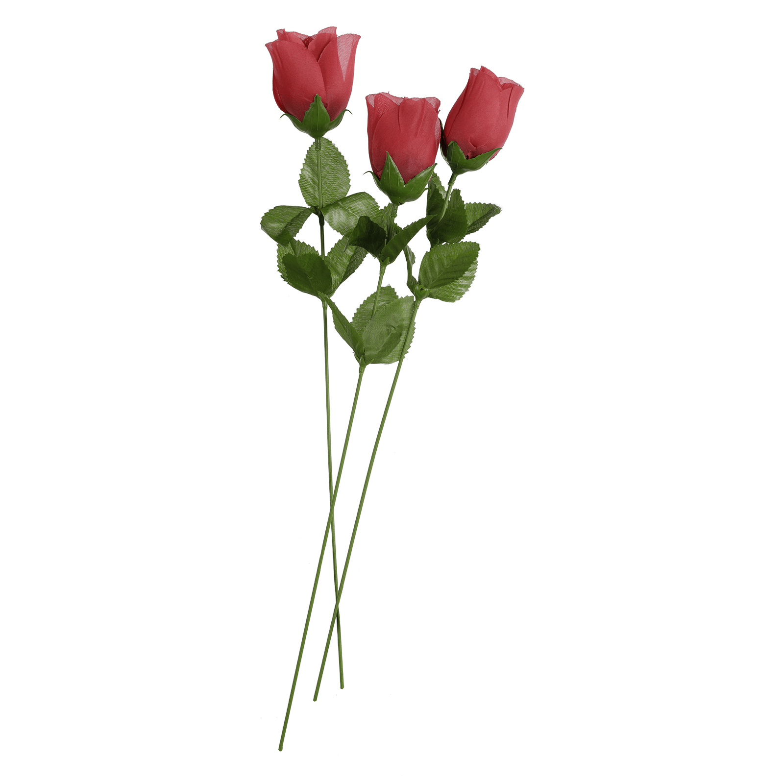 Künstliche rote Rosen zum Stecken 42 cm, 3tlg. Set - 0 Künstliche rote Rosen zum Stecken 42 cm, 3tlg. Set - 0