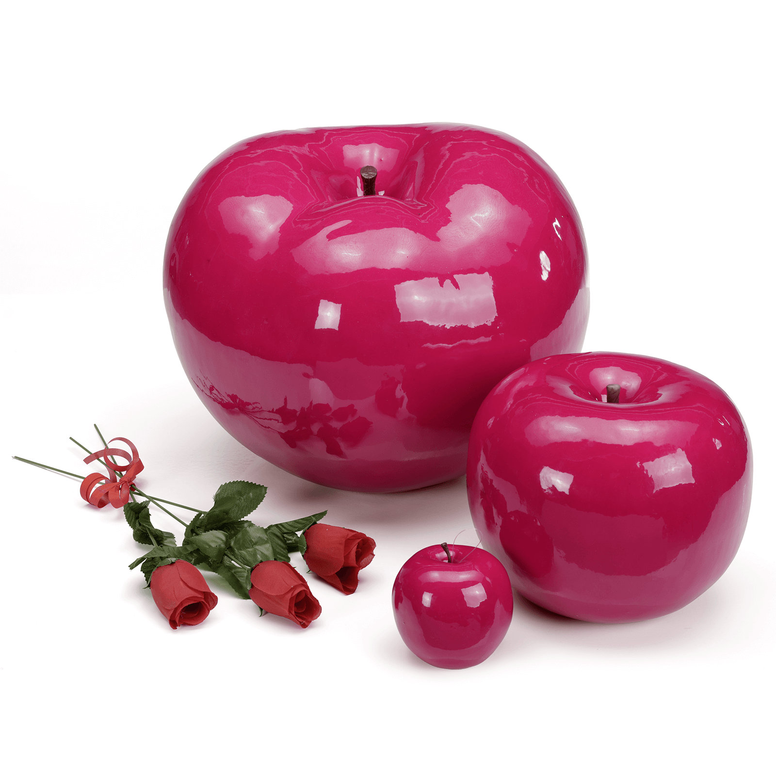 Künstliche rote Rosen zum Stecken 42 cm, 3tlg. Set - 3 Künstliche rote Rosen zum Stecken 42 cm, 3tlg. Set - 3