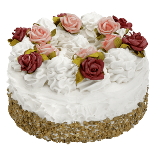 Gâteau décoré de roses en sucre, 15 cm de diamètre
