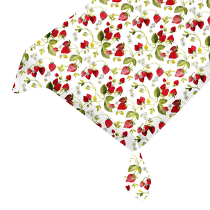 Abwaschbare Wachstuch-Tischdecke "Erdbeeren", Meterware 140 cm breit