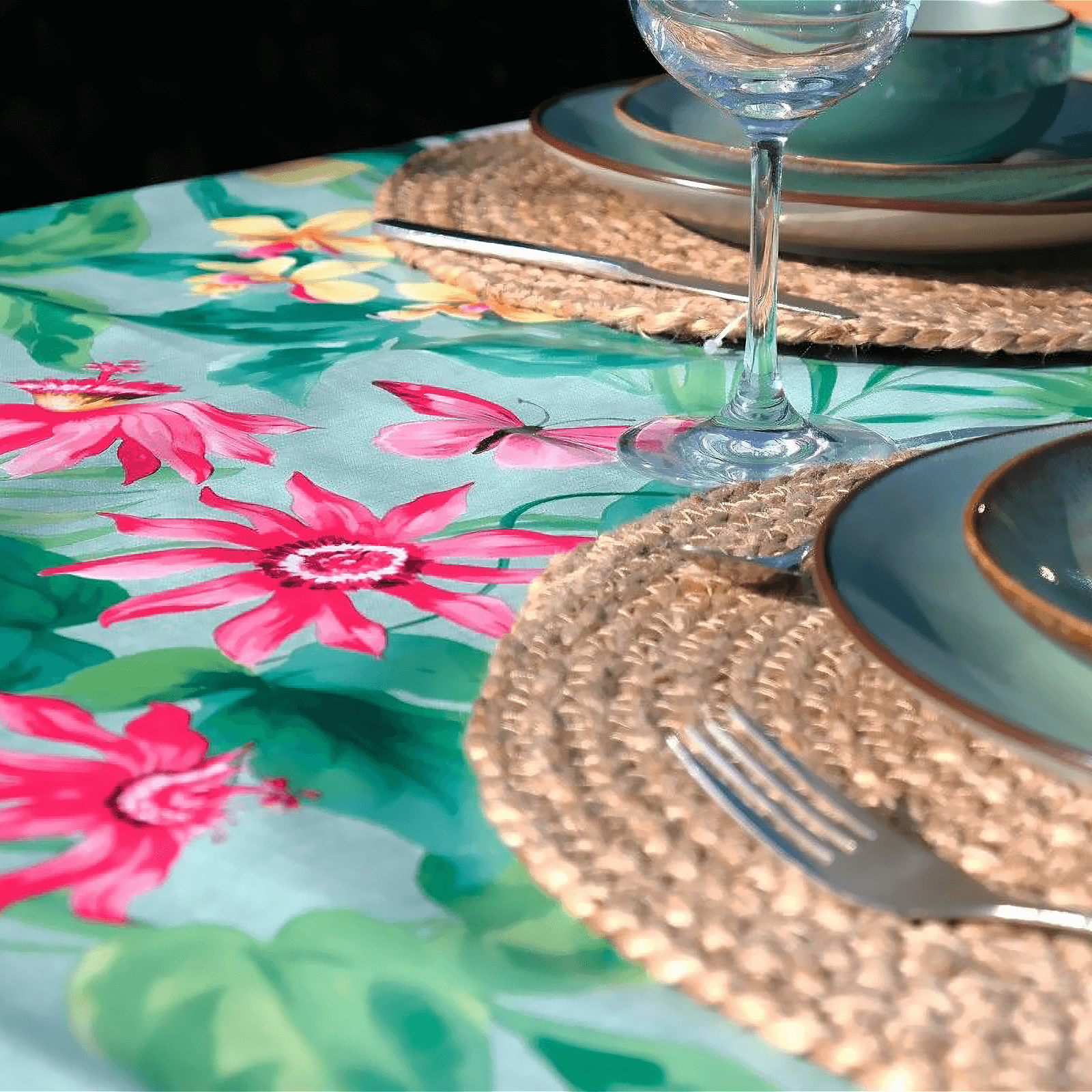 Abwaschbare Wachstuch-Tischdecke "Sommer", Meterware 140 cm breit - 1 Abwaschbare Wachstuch-Tischdecke "Sommer", Meterware 140 cm breit - 1