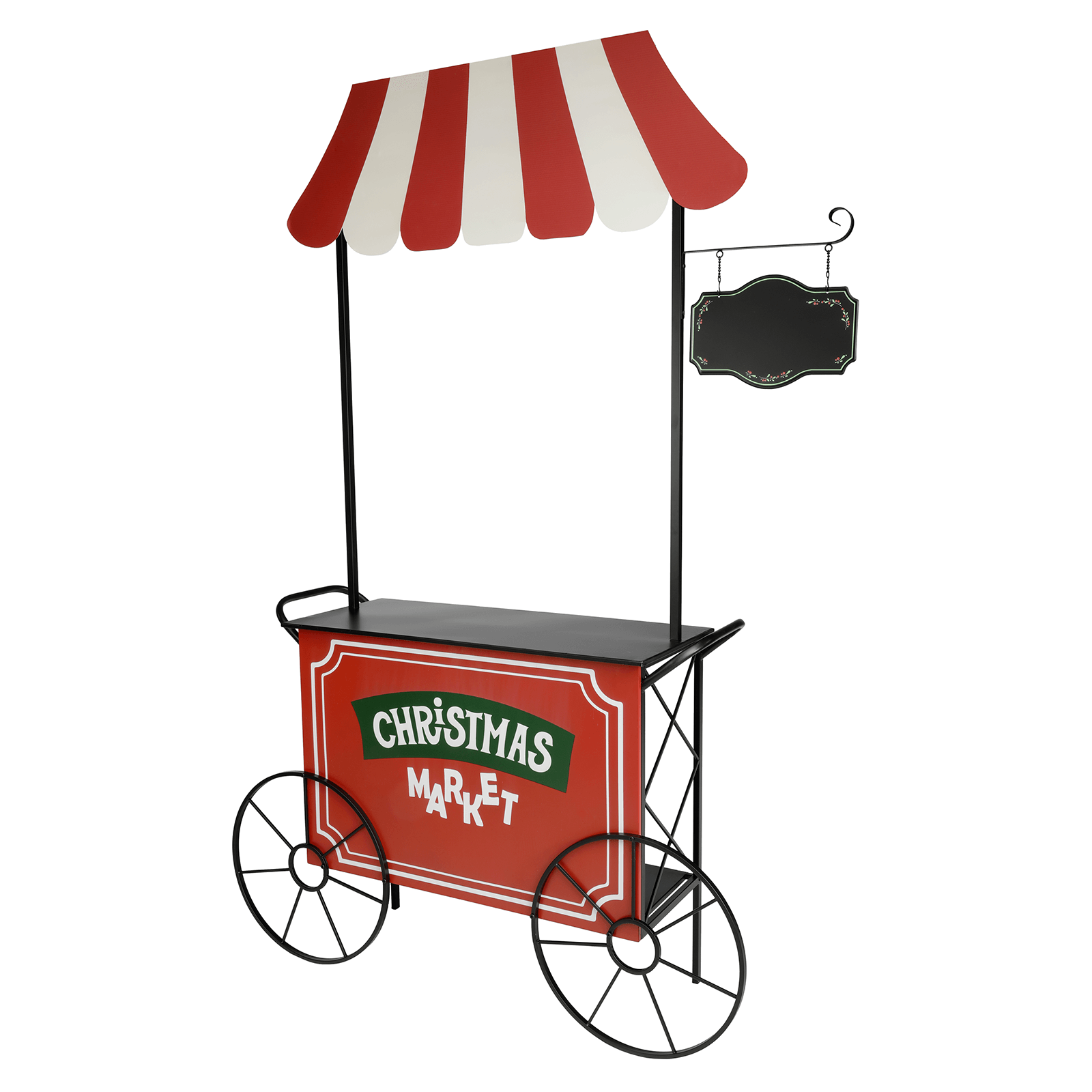Deko Marktwagen "Christmas Market" aus Metall rot 149 x 213 cm - 1
