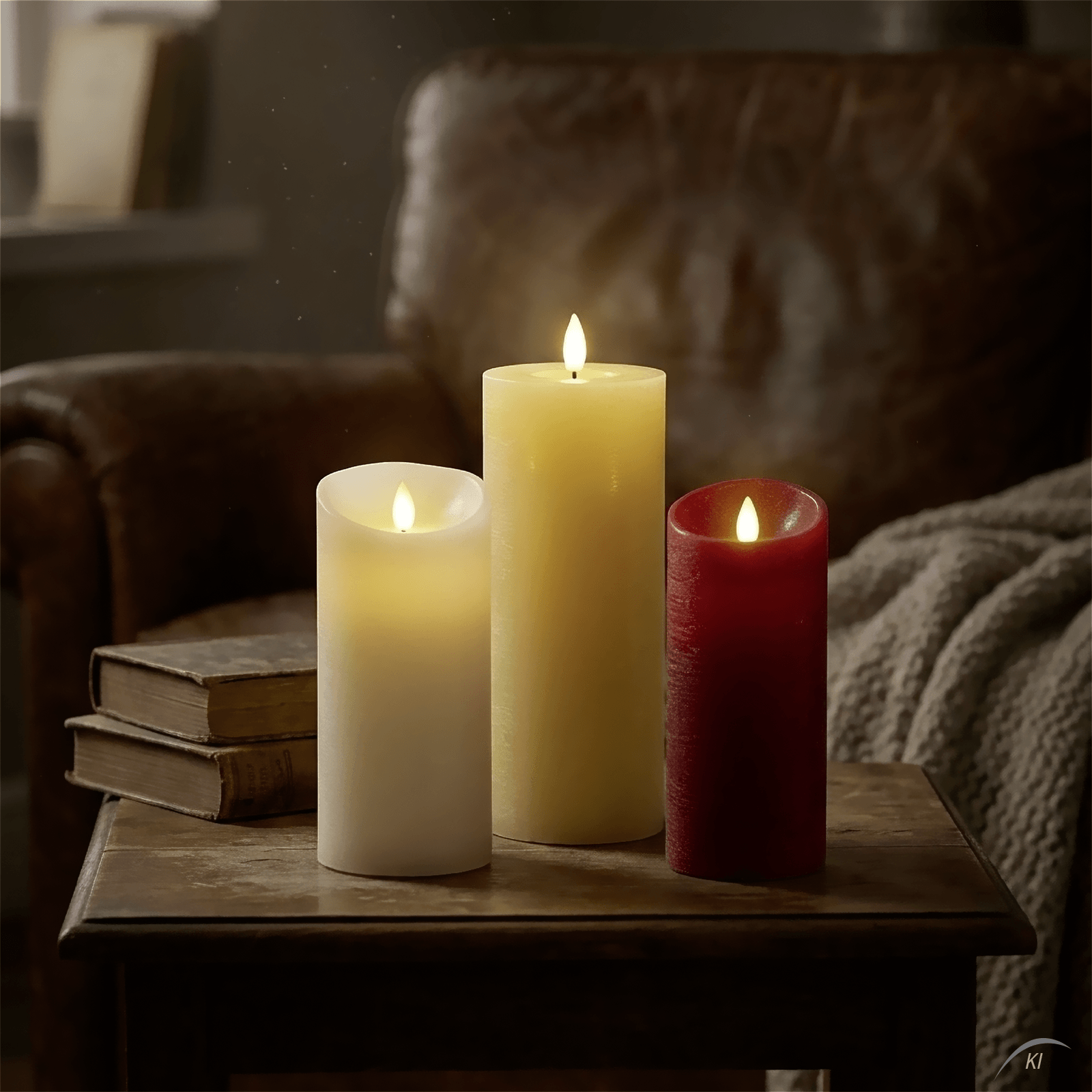 Bougie de cire LED blanche avec effet scintillant 20 x 7,5 cm - 3