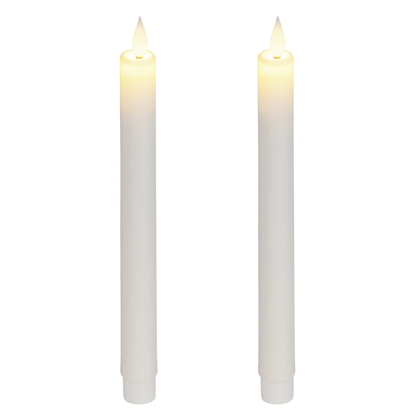 Stick candle with LED "realistic" set of 2 with flickering effect 24 x 2.2 cm, white - 0 Stick candle with LED "realistic" set of 2 with flickering effect 24 x 2.2 cm, white - 0