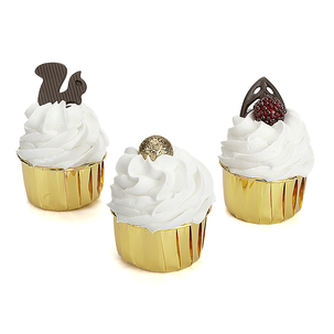 Lot de cupcakes dorés 7 cm