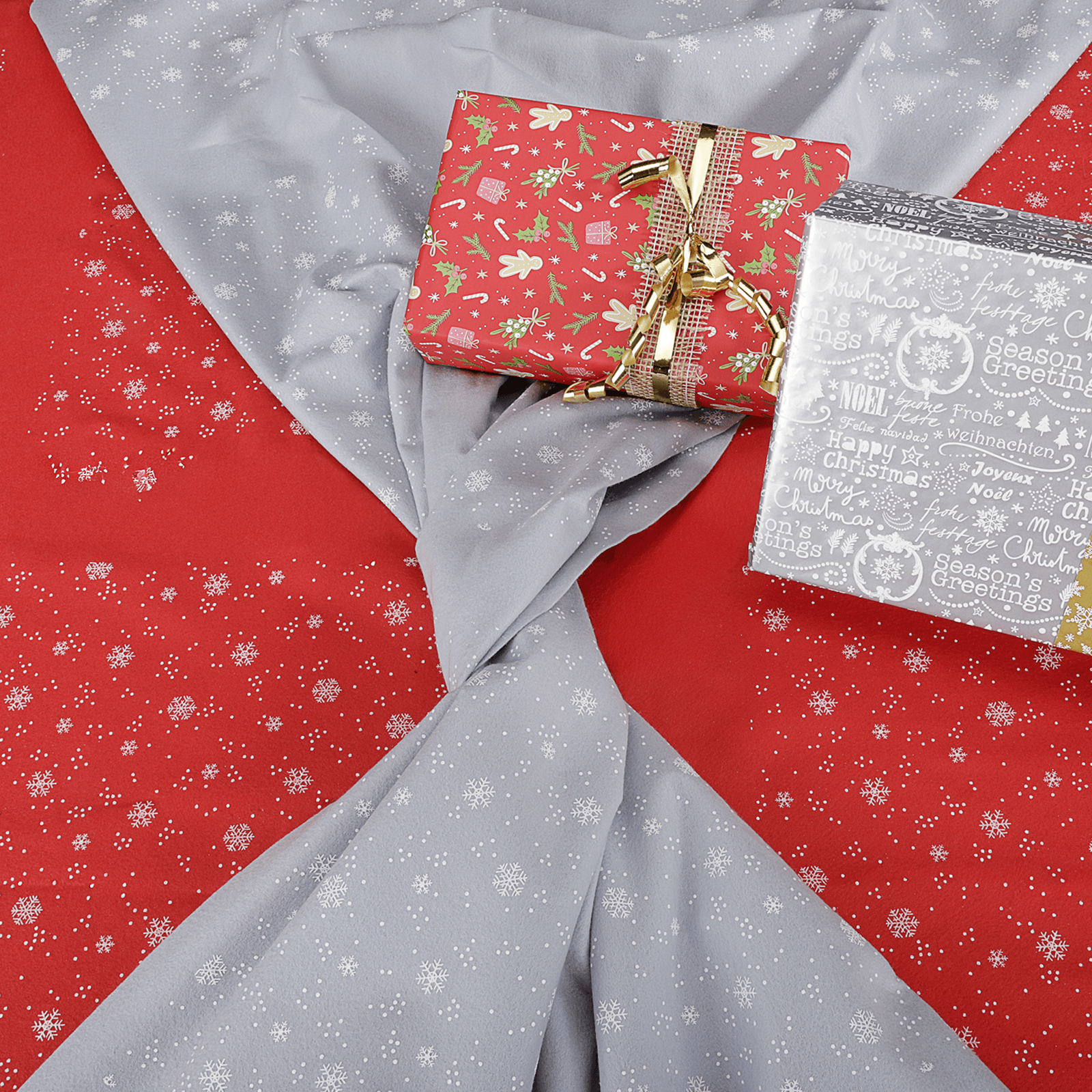 "Snowflake" Felt with White Glitter, 180 cm wide - 5 "Snowflake" Felt with White Glitter, 180 cm wide - 5