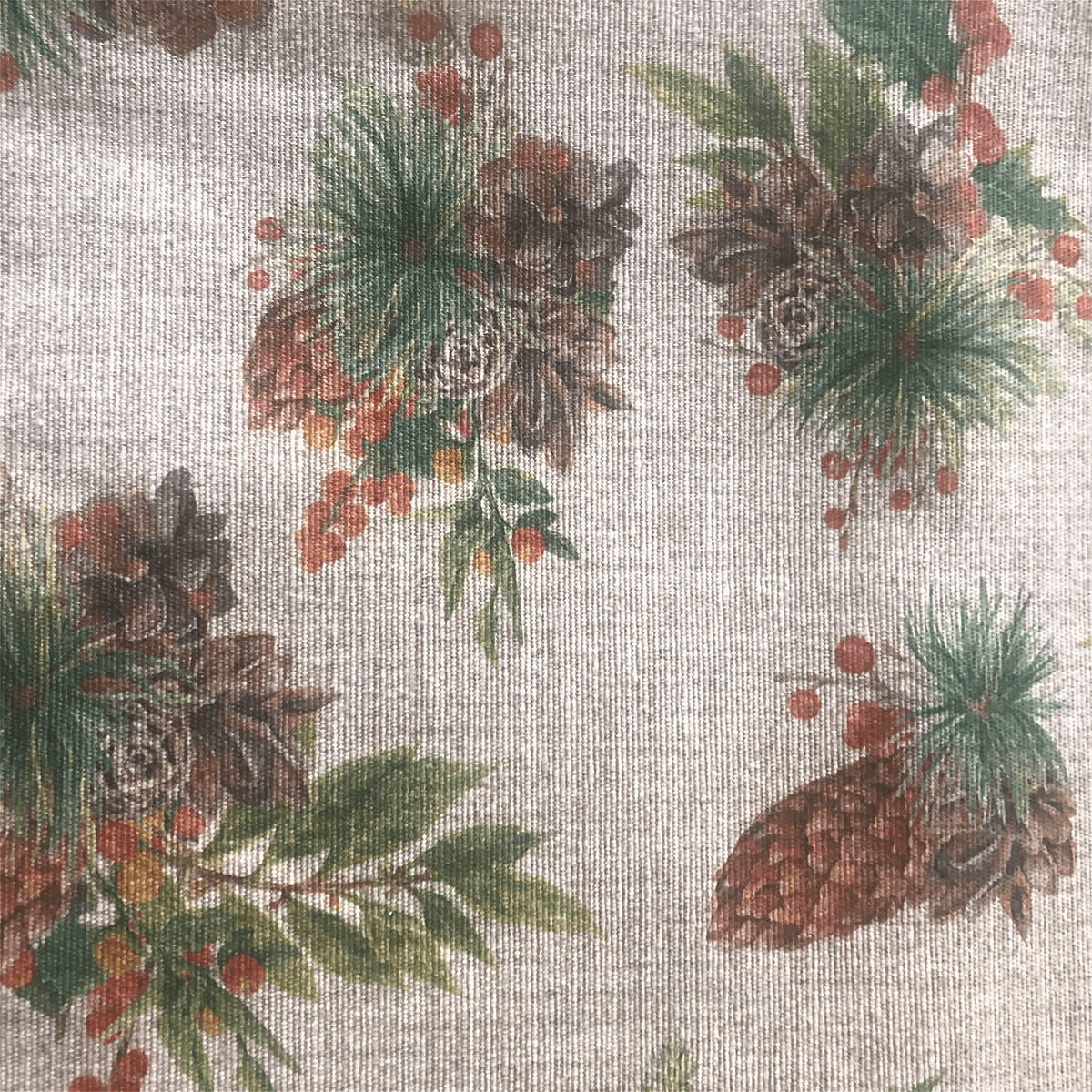 Decorative fabric "Pine Cones & Decor," 140 cm, printed on one side - 0 Decorative fabric "Pine Cones & Decor," 140 cm, printed on one side - 0