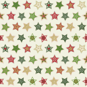 Geschenkpapier Sterne rot / grün, 50 cm, 50 m