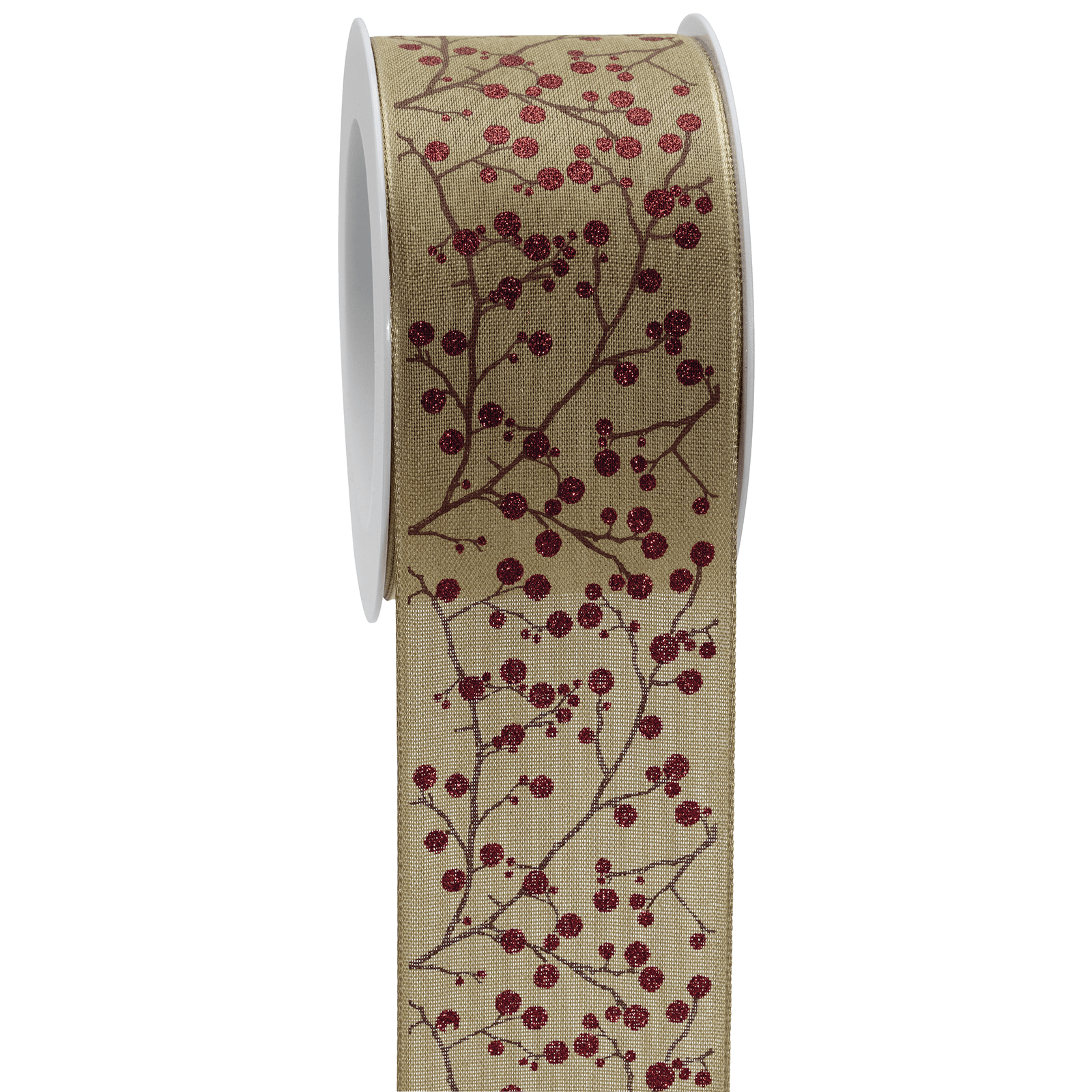 Geschenkband "Beerenzweig", 60 mm, 15 m - 0 Geschenkband "Beerenzweig", 60 mm, 15 m - 0