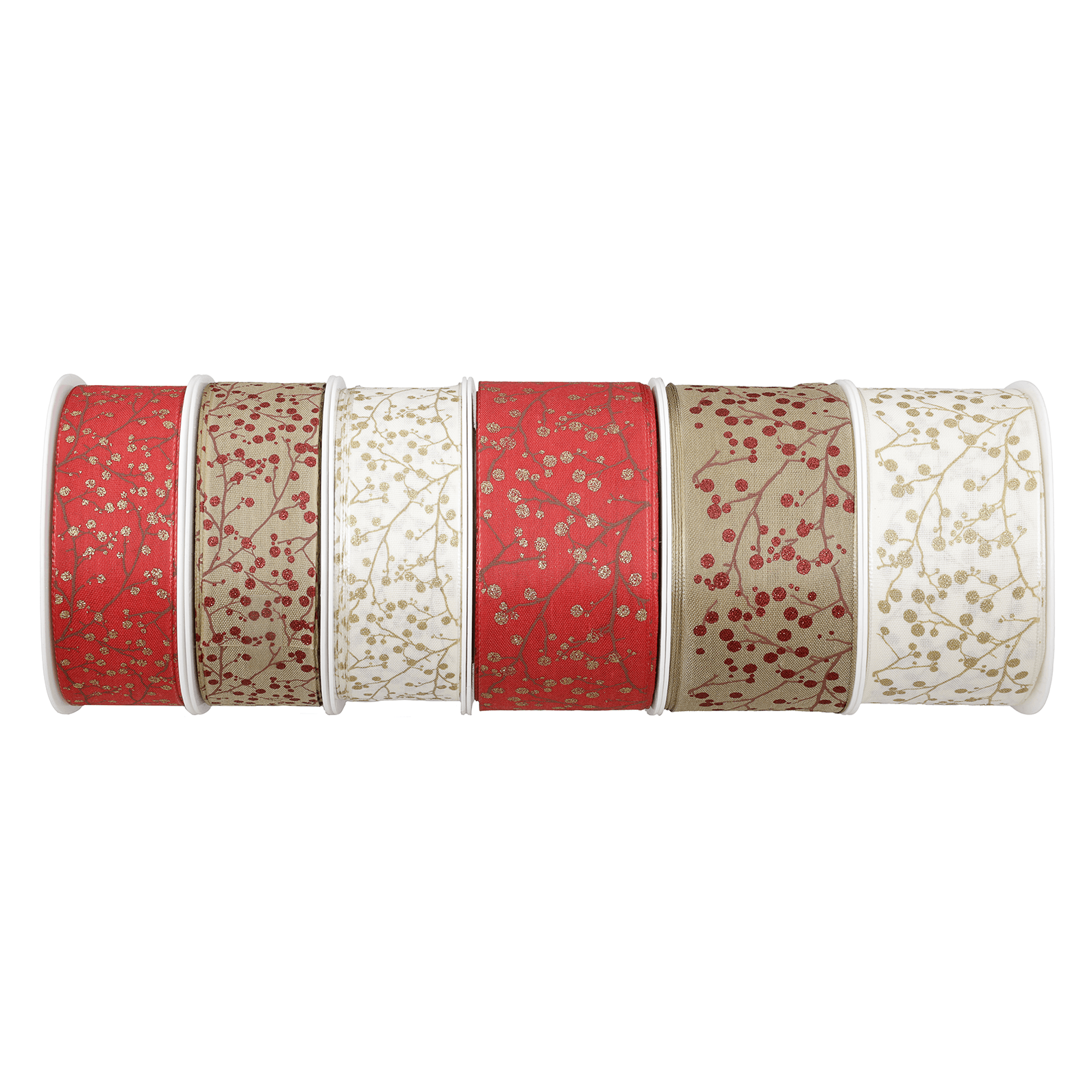 Geschenkband "Beerenzweig", 60 mm, 15 m - 2 Geschenkband "Beerenzweig", 60 mm, 15 m - 2