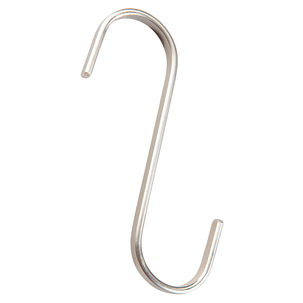 Crochet en S, long. 12 cm, cintres argent mat