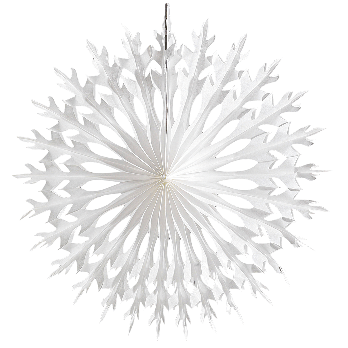 Abanico decorativo 50cmØ papel blanco copo de nieve B1 - 0