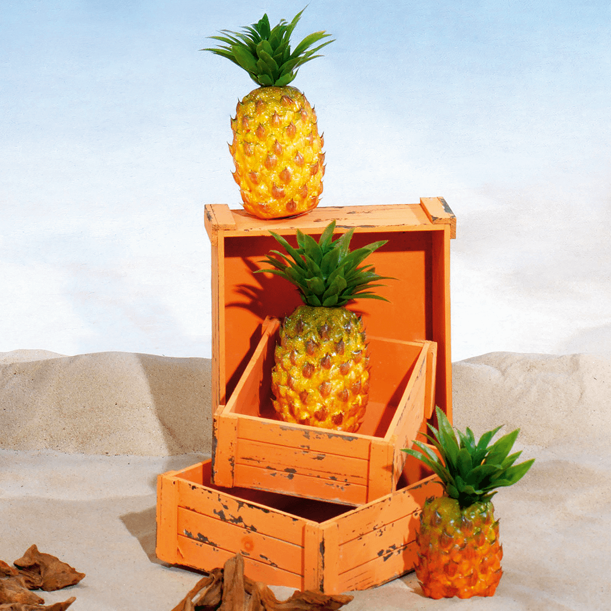 Ananas aliment factice 21 cm - 7