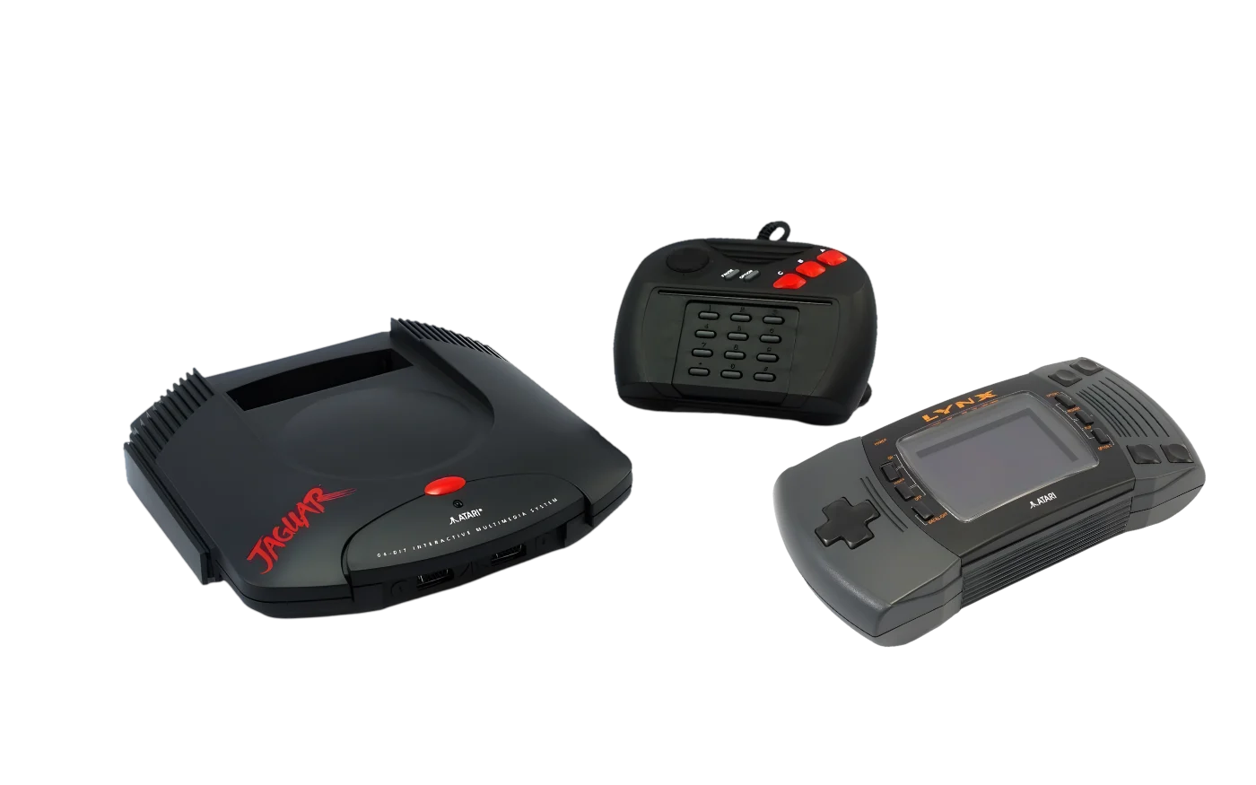 Atari Jaguar mit Original-Controller und Atari Lynx II