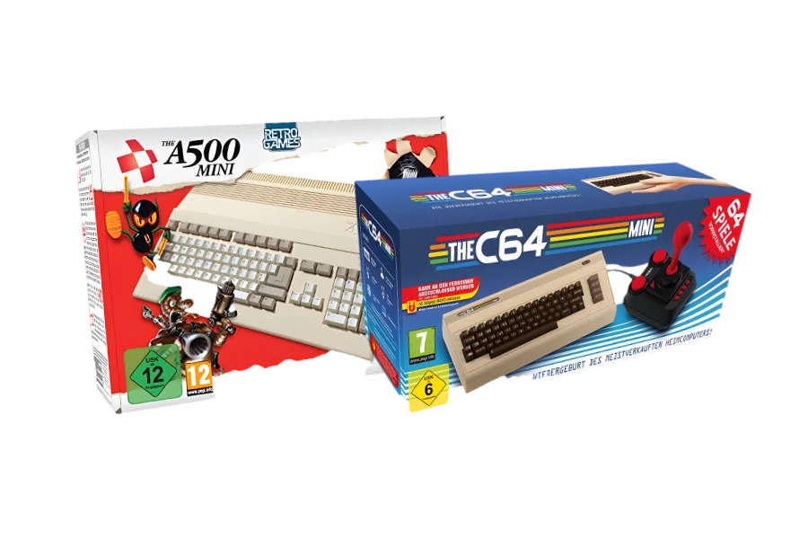 THEC64 Mini und THEA500 Mini in der Originalverpackung