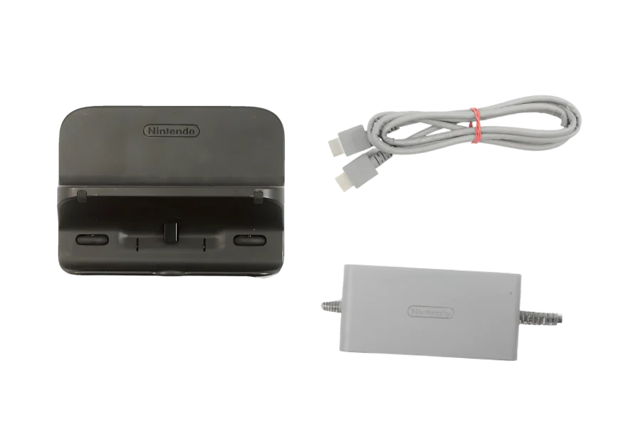 Ladestation für das GamePad, HDMI-Kabel und Netzteil von Nintendo