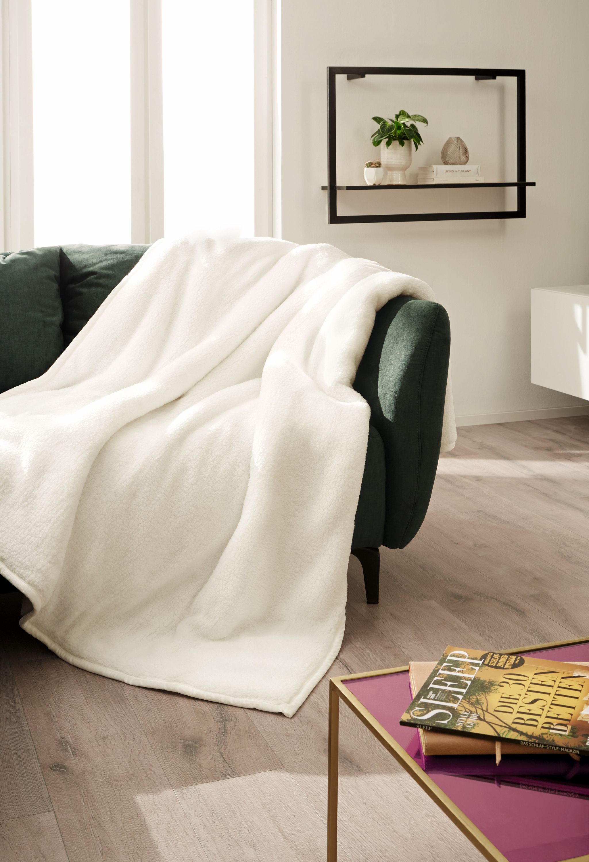 liebling Kuscheldecke Cloudy, mit Schaffellimitat, Kuscheldecke, Wohndecke, 100% Polyester - Mikrofaser, 150 x 200 cm