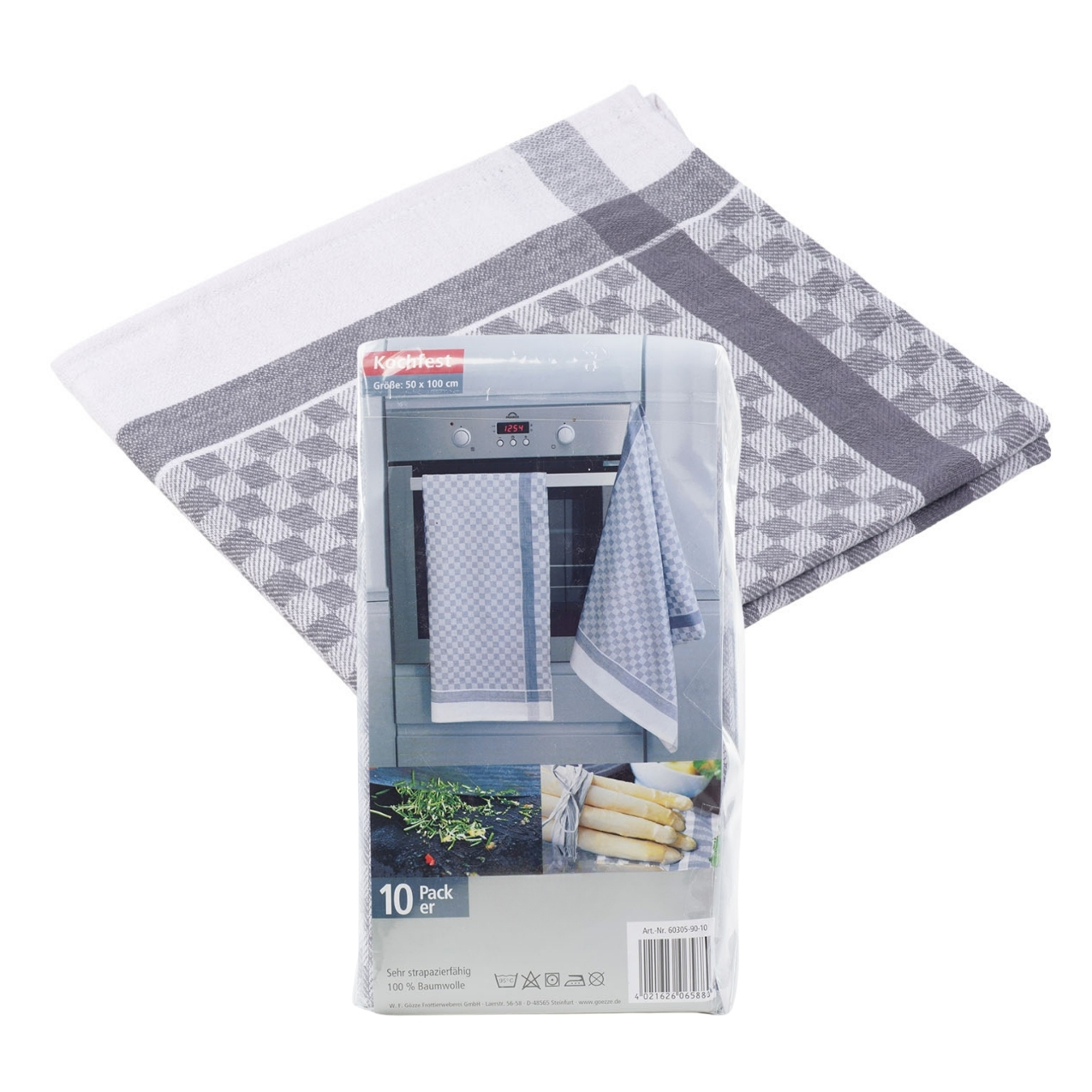 liebling 3er Pack Grubentücher, Geschirrtücher, 100% Baumwolle, Karo-Muster, saugstark, 50 x 100 cm