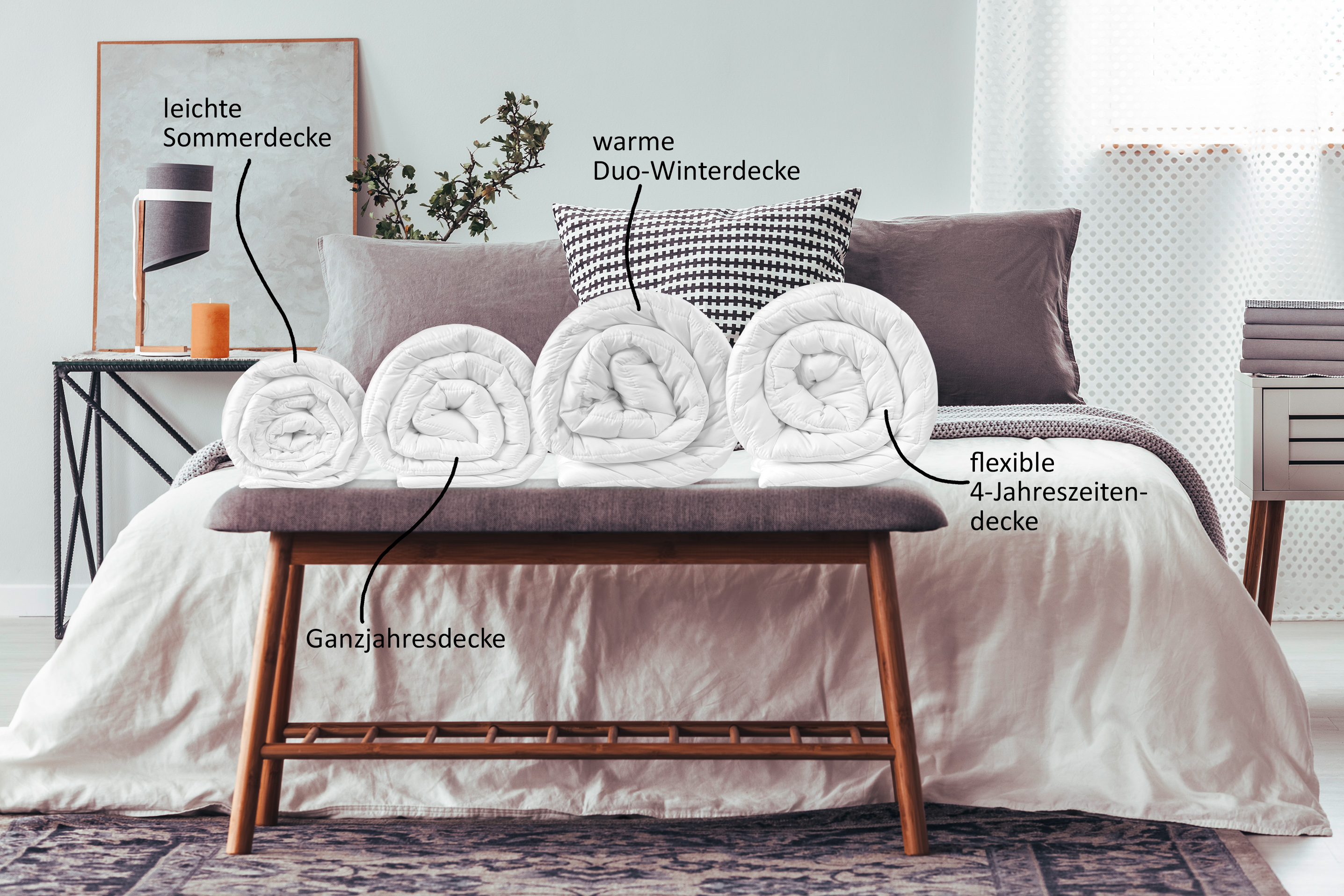 sleepling ultra leichte Sommerdecke Mikrofaser Sommer Bettdecke, weiß