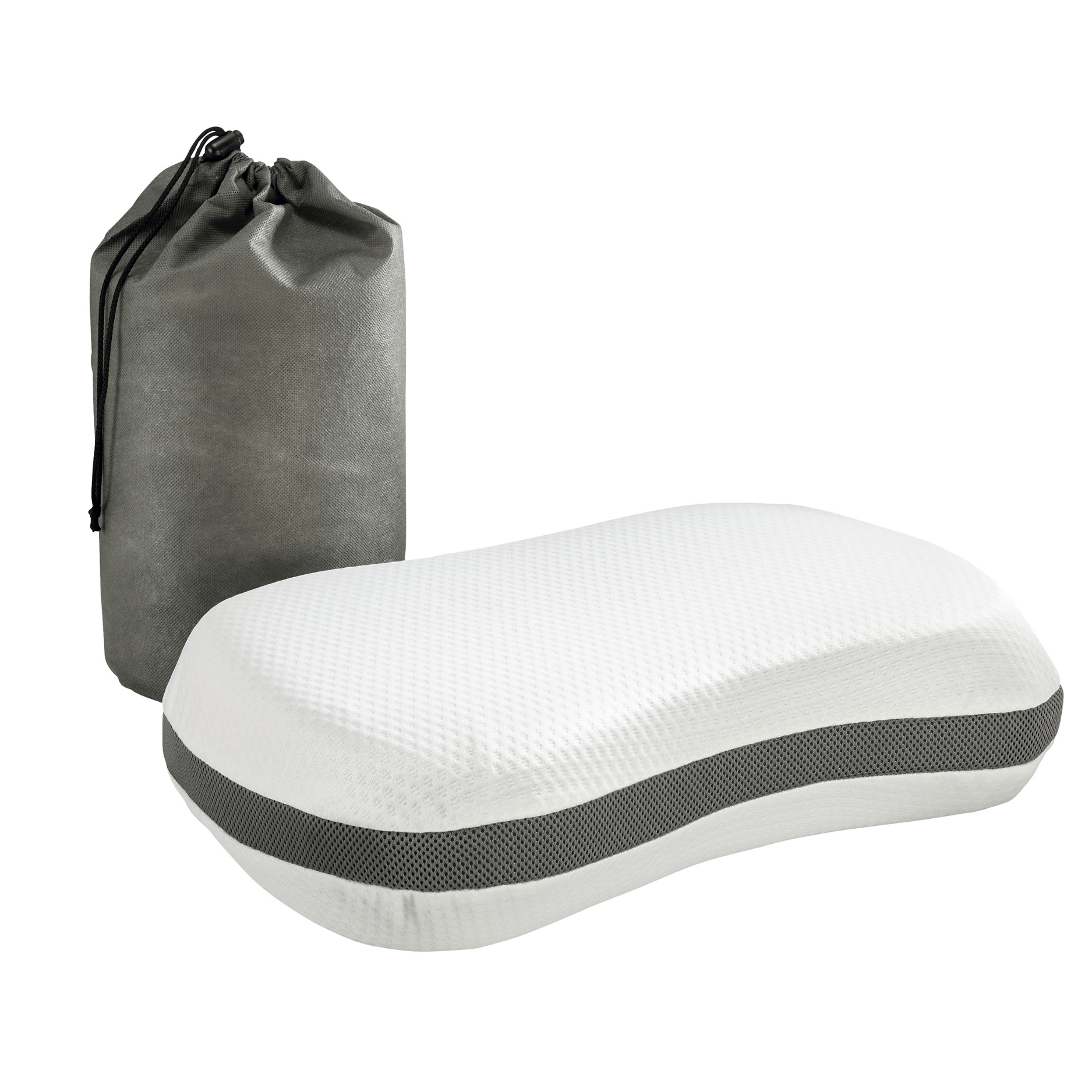 sleepling Recovery Pillow 50 x 35 cm, orthopädisches Kissen, ergonomisches Visco Kopfkissen mit Travel Bag für Reisen, Nackenkissen Memory Schaum, Made in EU