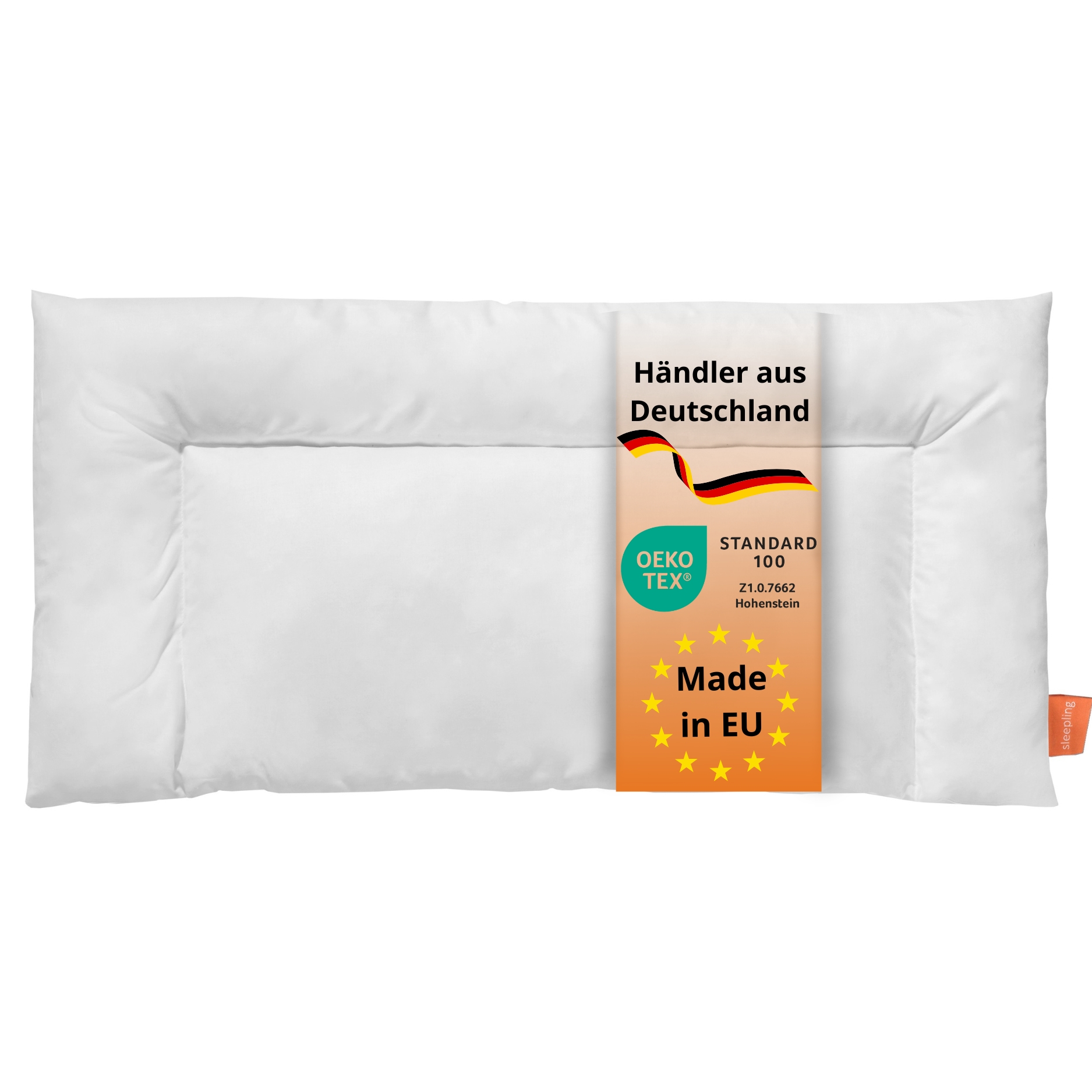 sleepling 197236-P Bauchschläferkissen | Kopfkissen für Bauchschläfer | Baumwollmischgewebe | Made in EU | 60 Grad waschbar | Ökotex 100