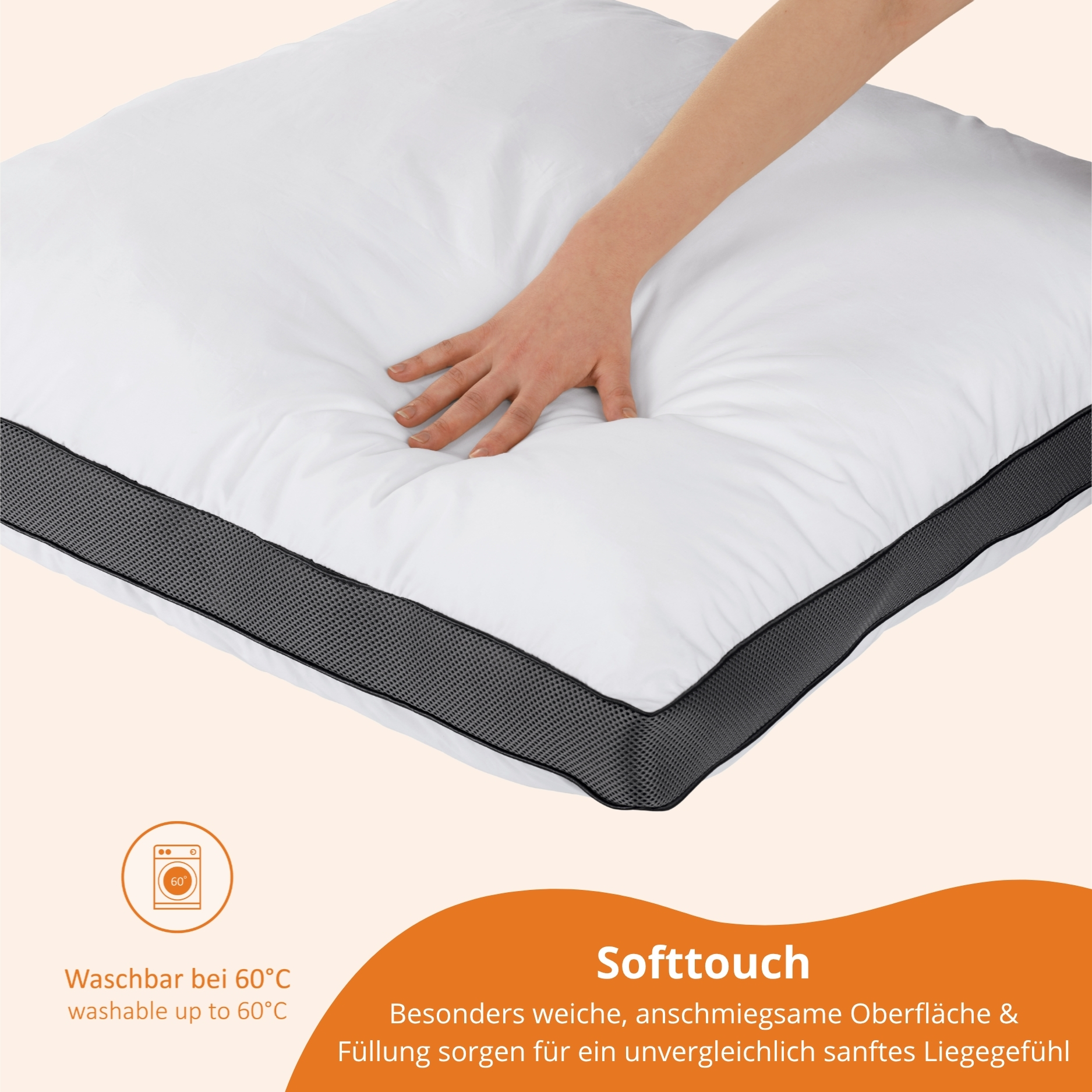 sleepling Lyocell Kopfkissen, Kissen ultra weich & extra soft, atmungsaktiv, Oeko-Tex, Made in EU, waschbar