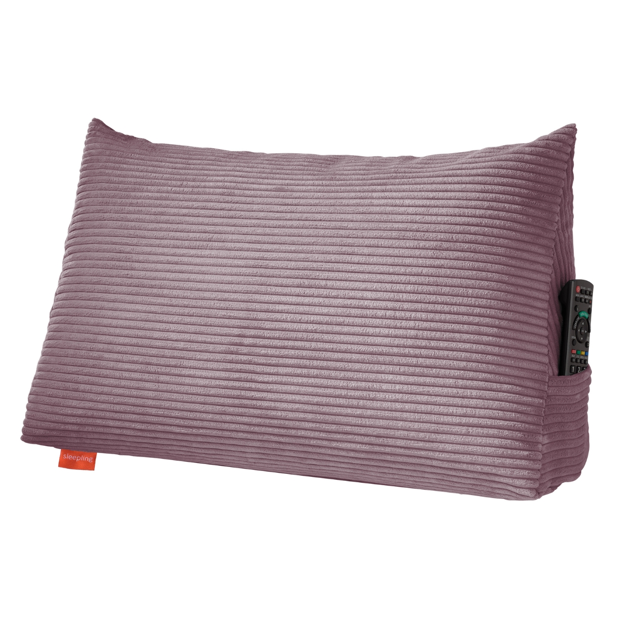 sleepling Rückenkissen Keilkissen für Bett und Sofa, Lendenkissen, dreieckiges Lesekissen, Kissen mit abnehmbarem waschbarem Bezug, Seitenfach, Ökotex