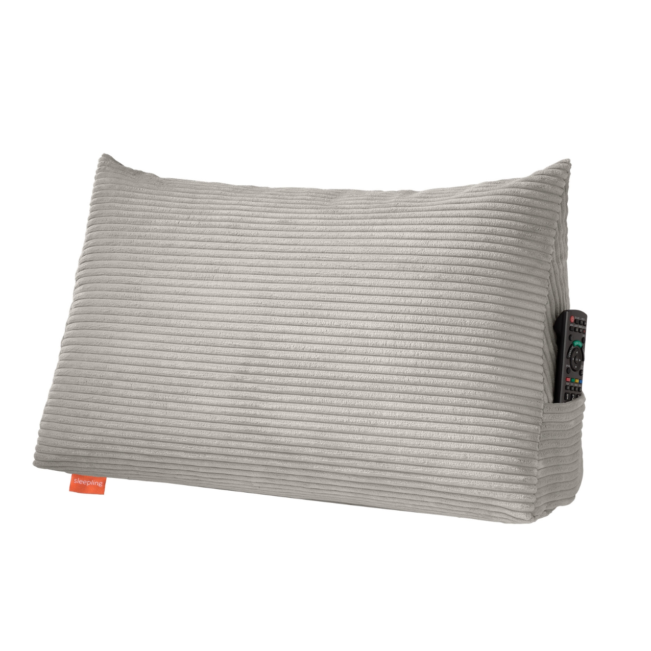 sleepling Rückenkissen Keilkissen für Bett und Sofa, Lendenkissen, dreieckiges Lesekissen, Kissen mit abnehmbarem waschbarem Bezug, Seitenfach, Ökotex
