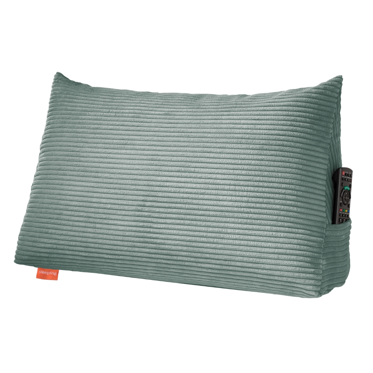 sleepling Rückenkissen Keilkissen für Bett und Sofa, Lendenkissen, dreieckiges Lesekissen, Kissen mit abnehmbarem waschbarem Bezug, Seitenfach, Ökotex