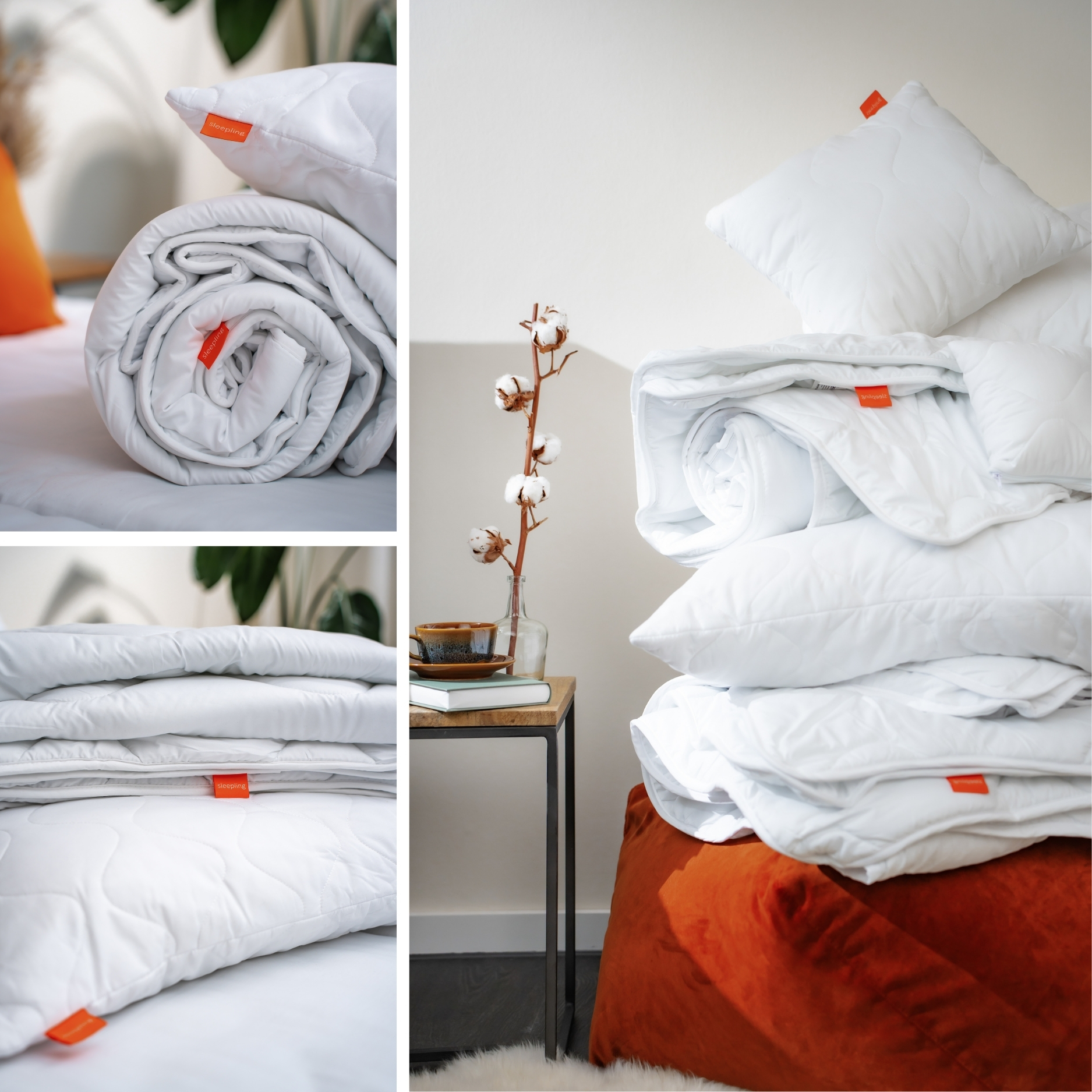 sleepling 190185-P Bettwaren Set | Kopfkissen Kissen 80 x 80 cm + Bettdecke Sommerdecke Winterdecke Ganzjahresdecke 4-Jahreszeiten | Mikrofaser Decke | Ökotex | Wärmeklassengarantie | Made in EU, weiß