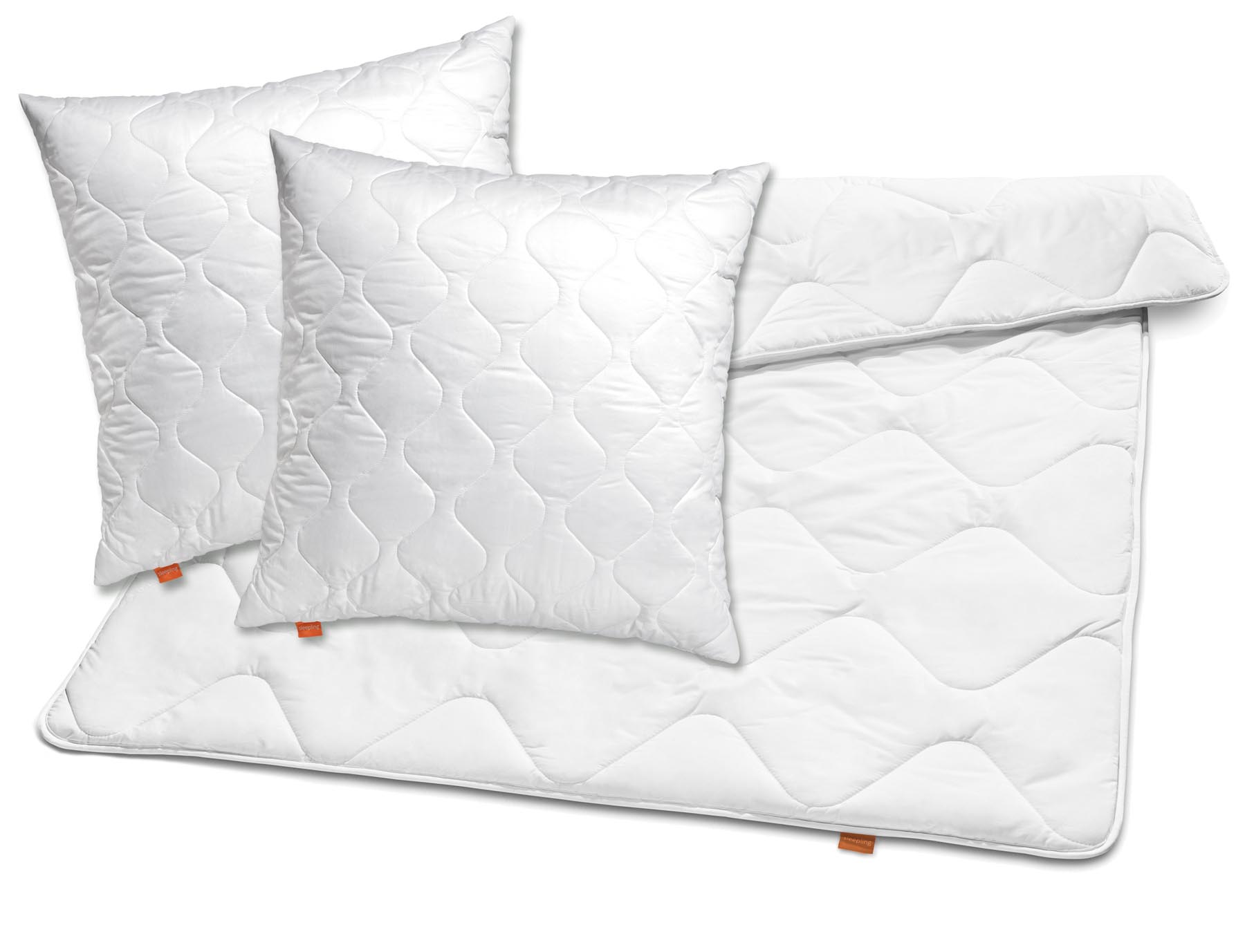 sleepling 190185-P Bettwaren Set | Kopfkissen Kissen 80 x 80 cm + Bettdecke Sommerdecke Winterdecke Ganzjahresdecke 4-Jahreszeiten | Mikrofaser Decke | Ökotex | Wärmeklassengarantie | Made in EU, weiß