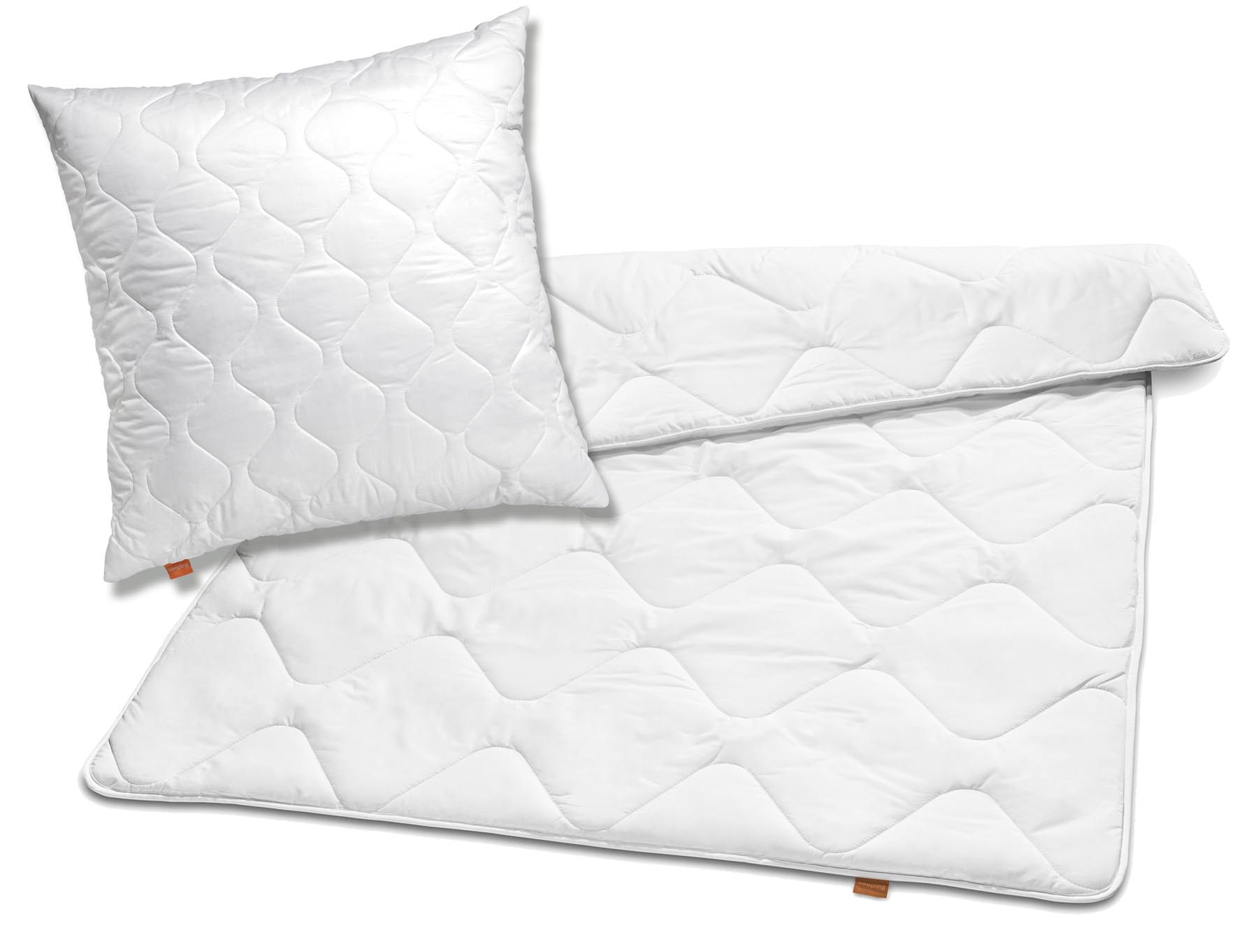 sleepling 190185-P Bettwaren Set | Kopfkissen Kissen 80 x 80 cm + Bettdecke Sommerdecke Winterdecke Ganzjahresdecke 4-Jahreszeiten | Mikrofaser Decke | Ökotex | Wärmeklassengarantie | Made in EU, weiß